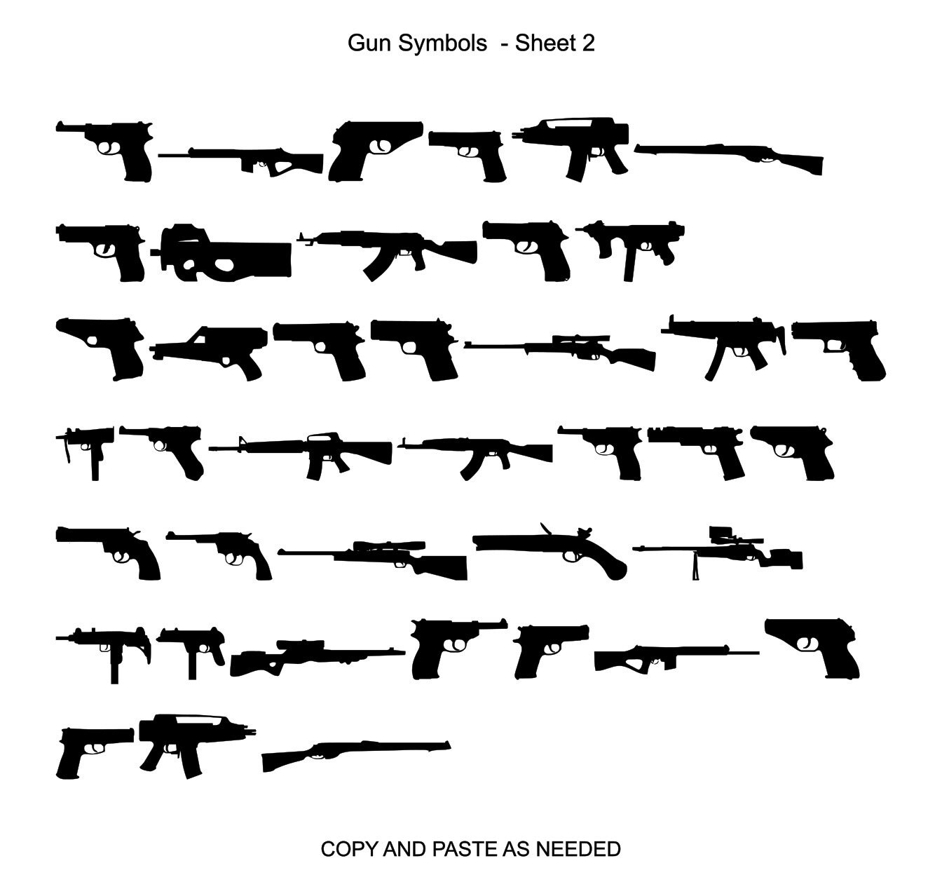 Gun Symbol SVG Ai Png Dxf PDF Pack 4 Etsy