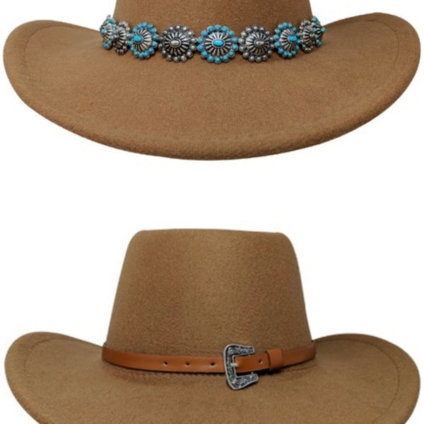 Flower Concho Gemstone Hatband