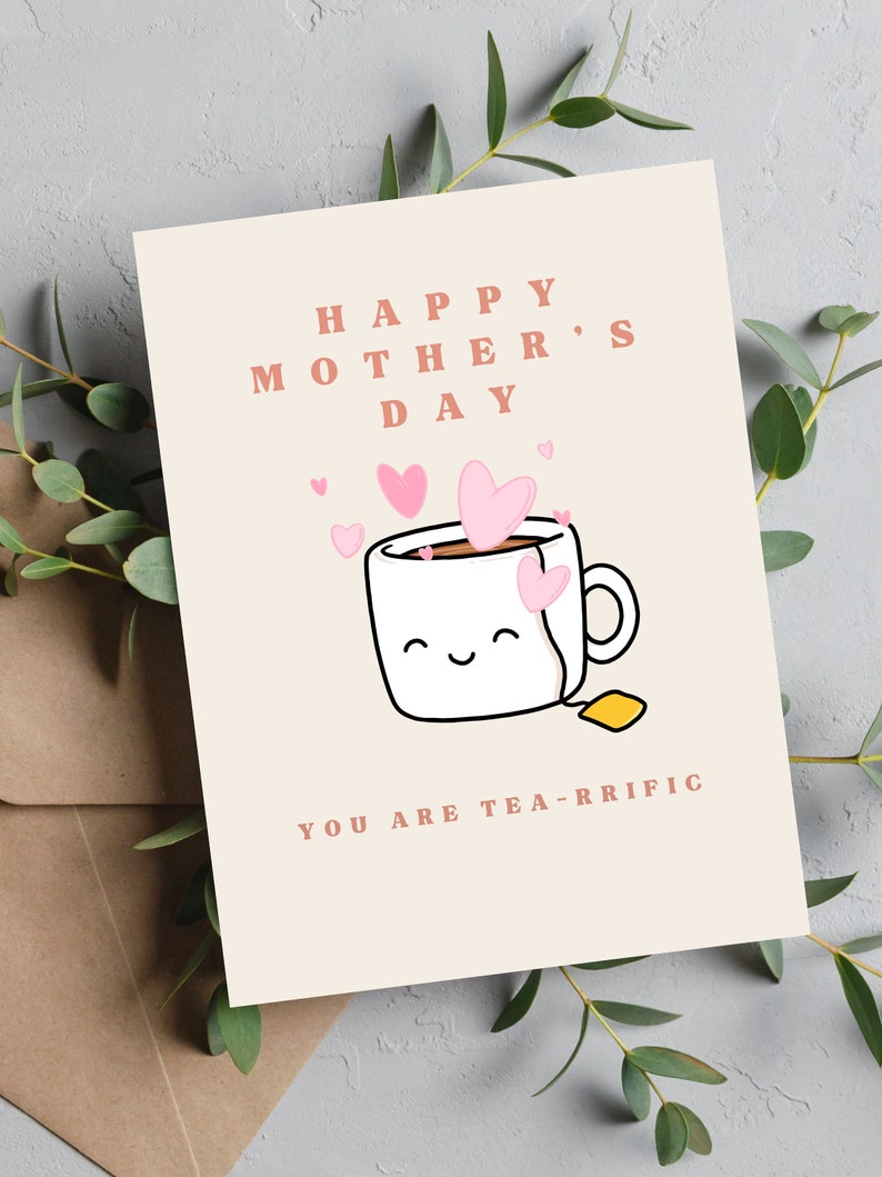 Cute & Punny Beverage Themed Printable Mother's Day Cards| Set of 4 ...