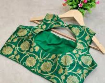 Groene mooie designer blouse voor dames, handgemaakte blouse klaar om te dragen blouse Feestkleding Blouse blouse voor dagelijks gebruik, Lengha blouse