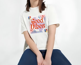 T-shirt pensées positives, Camicia stile Boho, Camicia farfalla, Tendance in questo momento, T-shirt grafica da donna, Amour