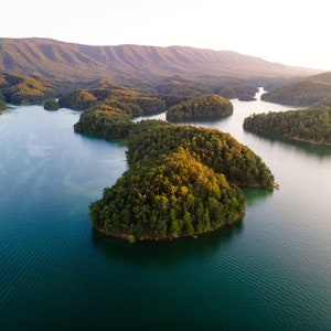 Golden Hour over South Houston Lake Print | Blue Ridge Mountains in Eastern Tennessee | Landscape Photo Wall Art