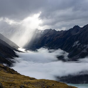 Sunlight Breaking Through the Clouds | Aoraki / Mt. Cook National Park New Zealand Print | Landscape Photo Wall Art