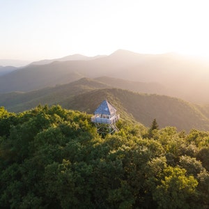 North Carolina Fire Tower Print | Blue Ridge Mountains Fire Tower at Golden Hour | Landscape Photo Wall Art