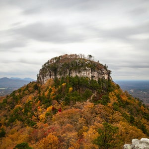 Pilot Mountain North Carolina in Fall Print | Pilot Mtn State Park Western NC | Landscape Photo Wall Art