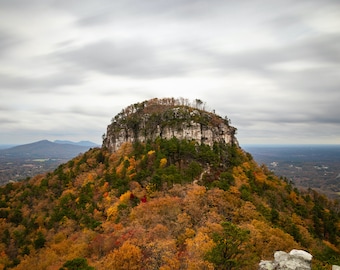 Pilot Mountain North Carolina in Fall Print | Pilot Mtn State Park Western NC | Landscape Photo Wall Art