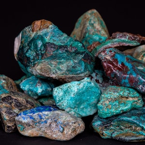 Chrysocolla Mix Specimens with Malachite, Azurite, Cuprite, Gem Silica, Quartz, Turquoise