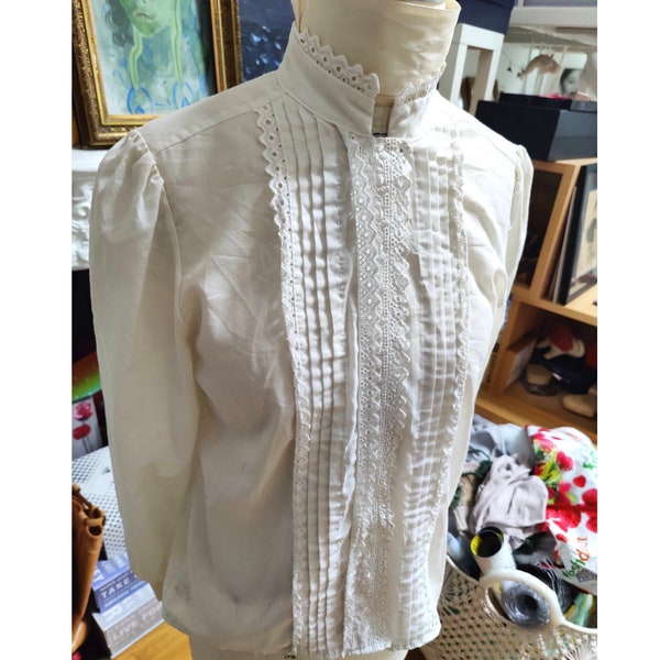 Edwardian Cotton Lace White Blouse