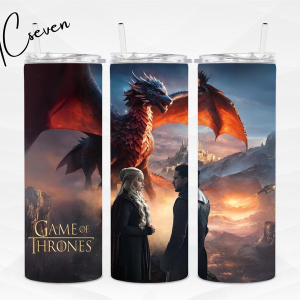 Game Of Thrones 20oz Skinny Tumbler Wrap | GOT PNG Sublimation Design