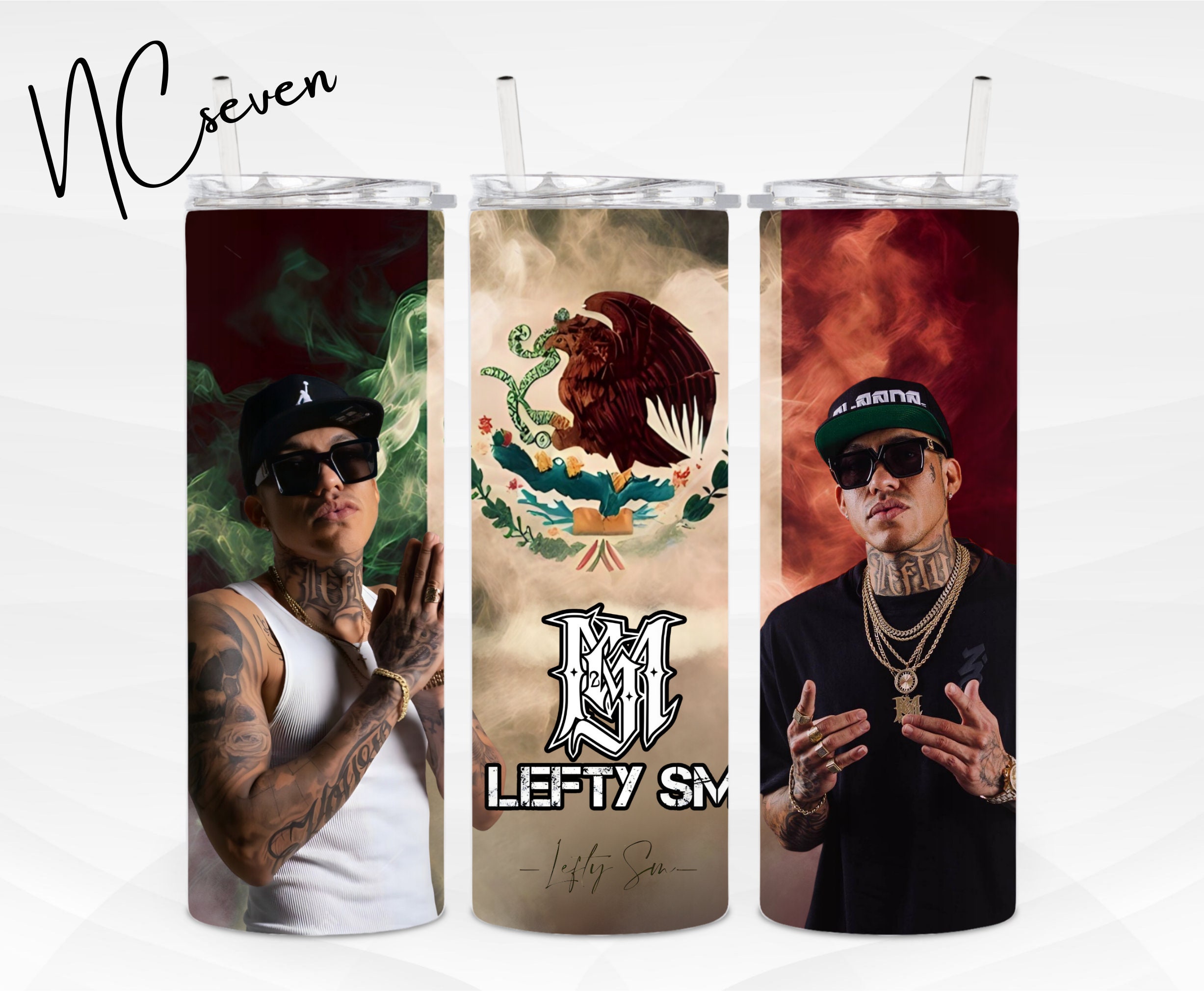 Lefty SM Tumbler with Mexican colors and flag 20oz