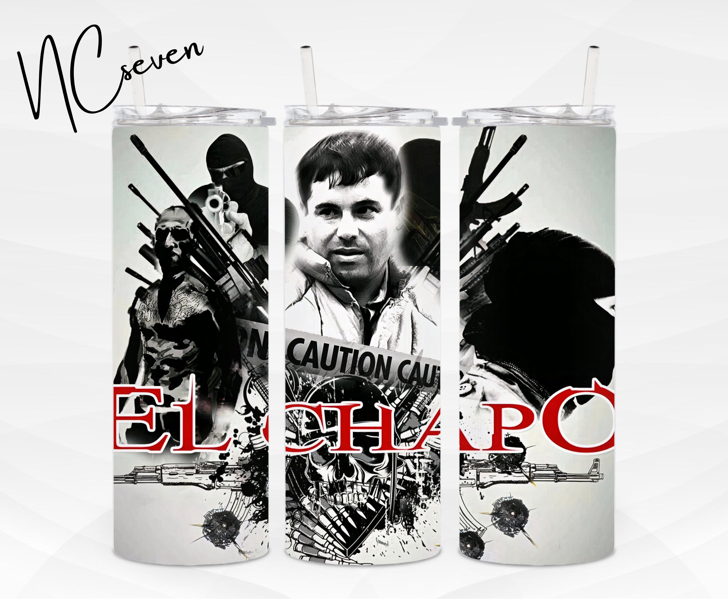 El Chapo Guzman 20oz Skinny Tumbler Wrap JGL Corridos Etsy