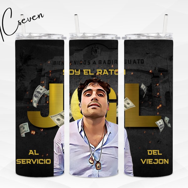 JGL Corridos Tumbados 20oz Skinny Tumbler Wrap | El Raton PNG Instant Download