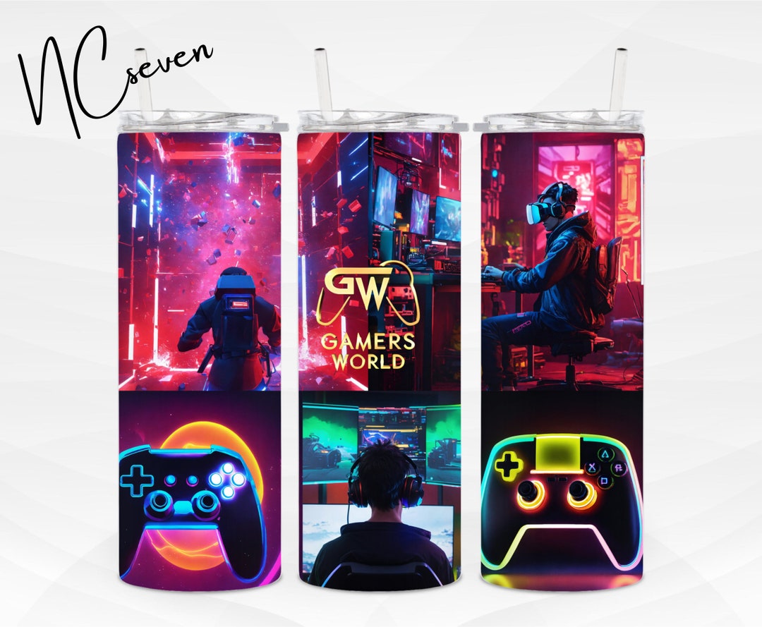 Gamer Life 20oz Skinny Tumbler Wrap Gaming PNG Sublimation Design - Etsy