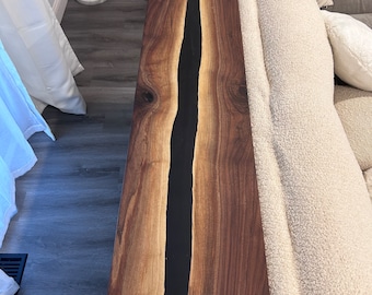 Console Table: Black Walnut Console Table, Epoxy River Console Table, Handmade Console Table, Sofa Table, Couch Table