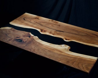 Coffee table: Elm Coffee Table, Elm Epoxy River Coffee Table, handmade coffee table, contemporary coffee table. Top Only