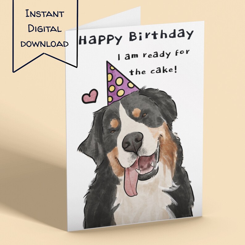 Printable Dog Birthday Card, Printable Birthday Card Funny, 5 X 7 ...