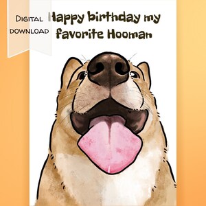 Druckbare Geburtstagskarte Hund, Printable Geburtstagskarte lustig, 5 x 7 Grußkarte, Geburtstagskarte, lustige Karte. Sofortiger Download. Liebeskarte