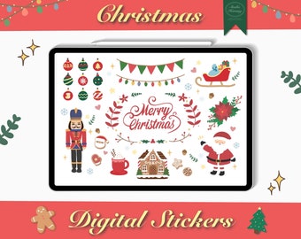 Weihnachten Goodnotes Aufkleber / Weihnachten digitale Aufkleber / Weihnachten Clipart / iPad Planner / Winter Goodnotes Aufkleber / Weihnachten PNG Aufkleber