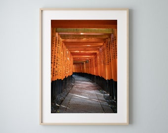 Japanese Torii Gates, Fushimi Inari Shrine, Kyoto Japan Photography Wall Art Print Poster