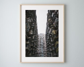 Póster con impresión artística de pared con fotografía urbana de Yick Cheong, Edificio Monstruo, Hong Kong