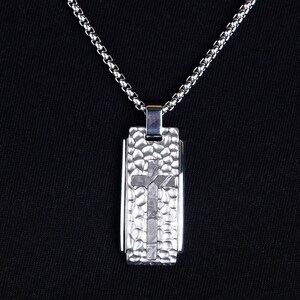 Stainless Steel Meteorite Pendant Necklace