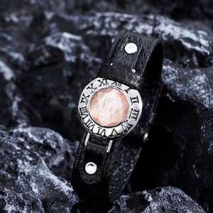 Meteorit und Kupfer Lederarmband für Männer und Frauen