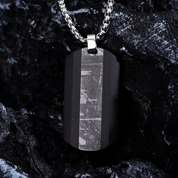 Modern Tag Necklace - Matte Silver x Meteorite – MODERN OUT