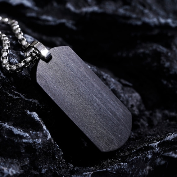 Men s Meteorite and Carbon Fiber Necklace Unique and Stylish Gift