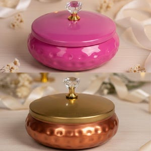 Metalen pot voor droog fruit met deksel | Decoratieve geschenkdoos voor housewarming
