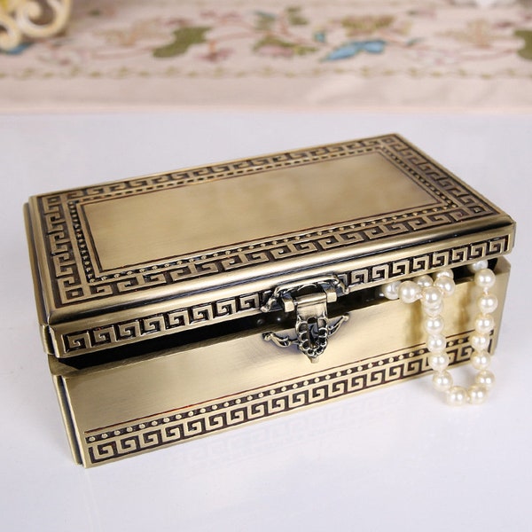 decorative gold jewelry box, vintage watch box, jewelry storage box indian handmade jewelry box for women, desk organizer jewelry storage