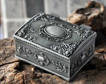 elegant vintage jewelry box floral carving trinket jewelry box decorative handmade jewelry storage box for women jewelry watch gift for her