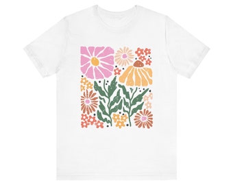 Wildflowers Shirt, Flowers T-Shirt, Boho Wildflowers shirt, Floral Nature Shirt, Oversized Shirts, Wildflowers Shirt Women