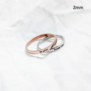 2mm Hangul Ring, Personalized Engraved Korean Name Surgical Steel Band Ring, 2mm Hangul Ring, Korean Name, Kpop Custom, BTS Ring, 보라해, 사랑해