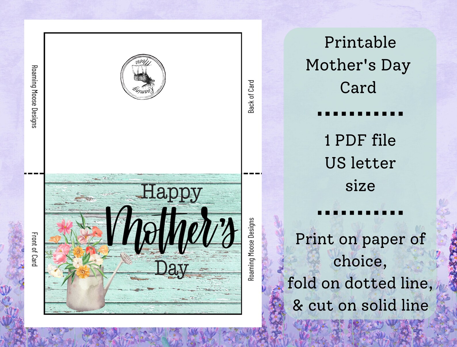 Printable Mother's Day Greeting Card Instant Download - Etsy