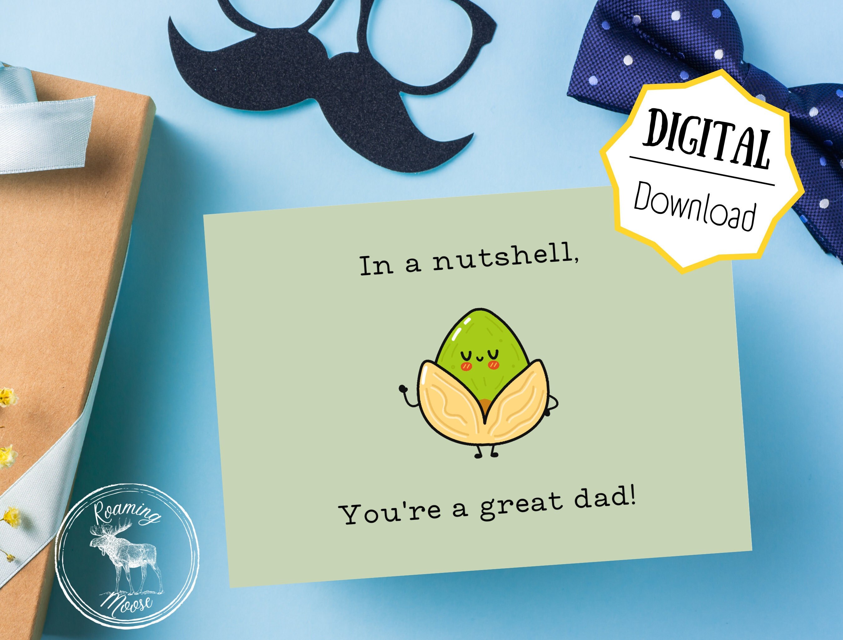 Printable Father's Day Greeting Card, Instant Download, Father's Day