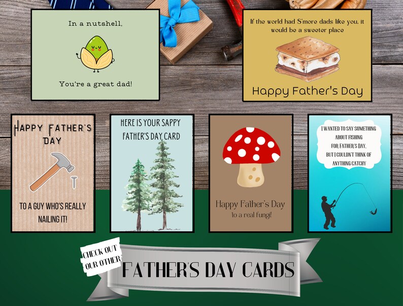 Printable Father's Day Greeting Card, Instant Download, Father's Day