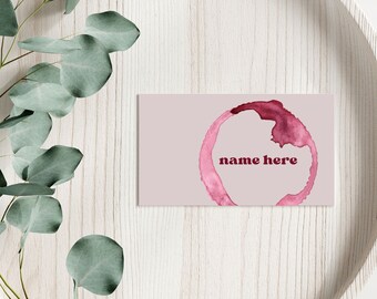 Place Card, Placecard, Maroon, Name Setting, Passover, Pesach, Dinner Party, Seder Table Decor, Digital Template Place Card, Unique Design