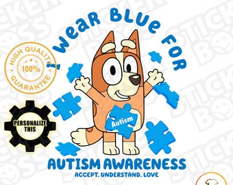 Bingo | Personalize | Instant Download Png, Svg, Jpg, Pdf | Autism Awareness | DTF | DTG | Sublimation
