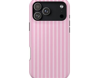 Funda para teléfono con rayas verticales rosas