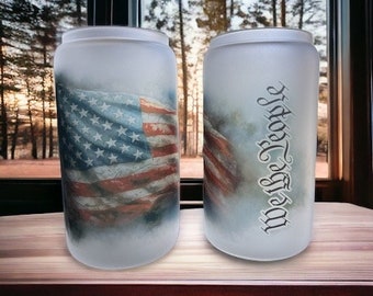WE THE PEOPLE glass tumbler
