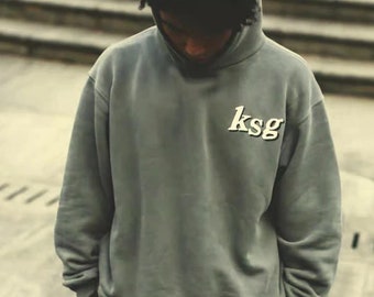 KSG Streetwear Oversize Sweatshirt Men and Women Letter Print Fleece Winter Hoodies