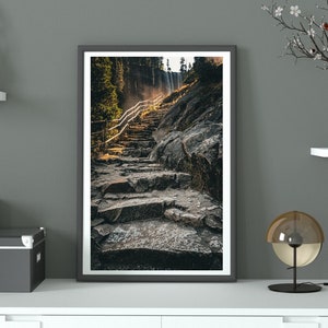 2 DIGITAL DOWNLOADS, Yosemite, California, National Park, Photography, Wall Art, Vernal Falls, steps