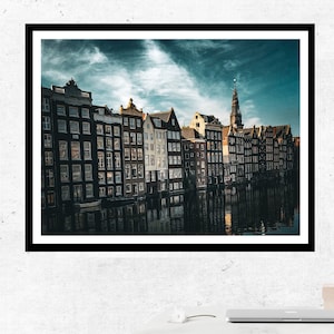 2 DIGITAL DOWNLOADS, Amsterdam, Netherlands, Urban Photography, Wall Art, Building, Canal