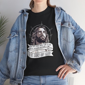 Jesus Son of God Heavy Cotton Shirt/ unisex/Men and Woman cotton tee/Christianity Shirt/ Catholic Tee Shirt/T-Shirt Catholic