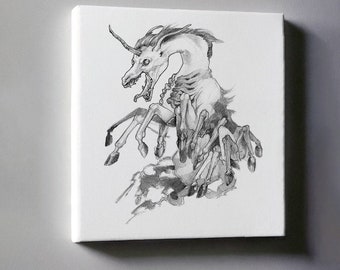 Lienzos nigrománticos: arte mural gótico minimalista de monstruos crípticos, demonios y espíritus.