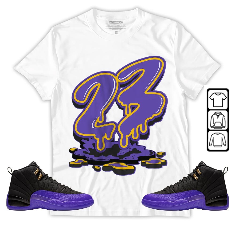 23 Drip Unisex Shirt To Match Sneaker Black Field Purple 12s Tee, Jordan 12 Field Purple T-Shirt, Hoodie, Sweatshirt