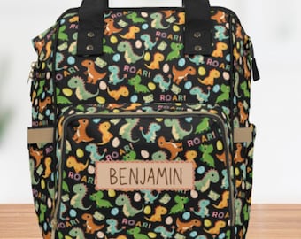 Personalized Diaper Bag Boy, Dinosaur Diaper Bag, Custom Diaper Bag, Baby Shower Gift, New Mom Gift, Multifunctional Diaper Backpack