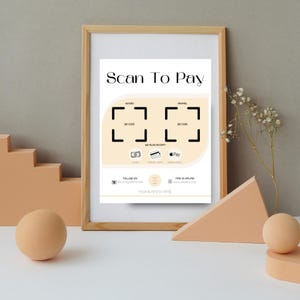 Szablon płatności kodem QR, znak płatności kodem QR, znak płatności kodem QR dla małych firm, szablon skanowania w celu zapłaty, płatność kodem QR Venmo