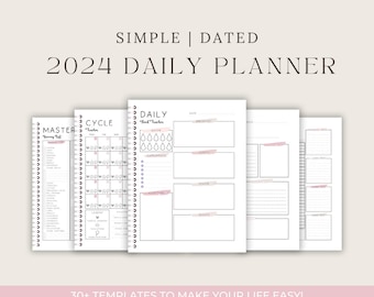 Ultimate Simple Planner | DATED | 30+ Templates | Daily Planner | Weekly Planner | Monthly Planner | Sunday or Monday Start