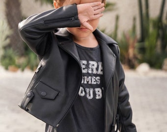 Black leather kids jacket 4t, 5t